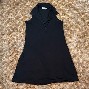 J Valdi Black Sleeveless Collared Dress size M